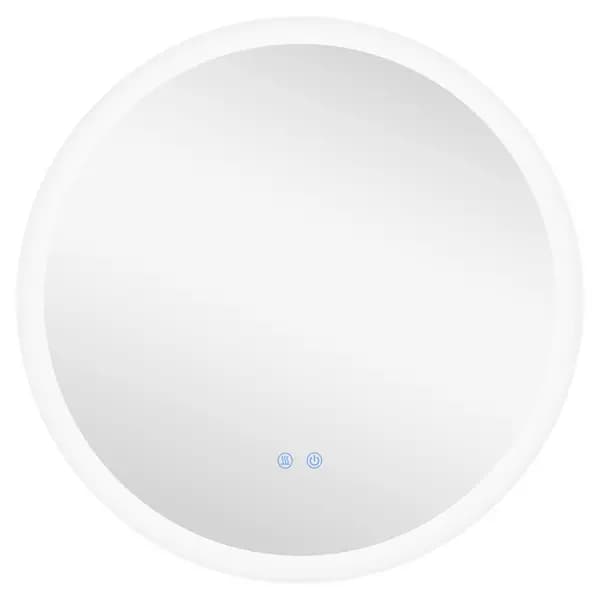 Kleankin Illuminated Bathroom Mirror, Round LED with 3 Colour Temperatures, Anti-fog, Aluminium Frame, 60x60cm