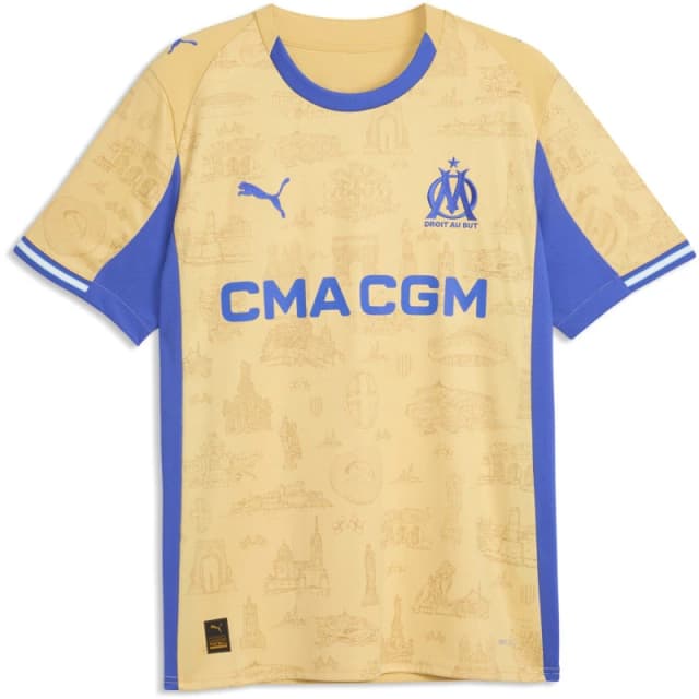 Puma PUMA Olympique Marseille Fourth Shirt 25/26 Mens Gold/Royal Blue male S