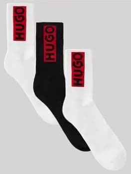 HUGO Bodywear 3P Qs Logo Design Cc Socks, Assorted, Size 39-42, Men