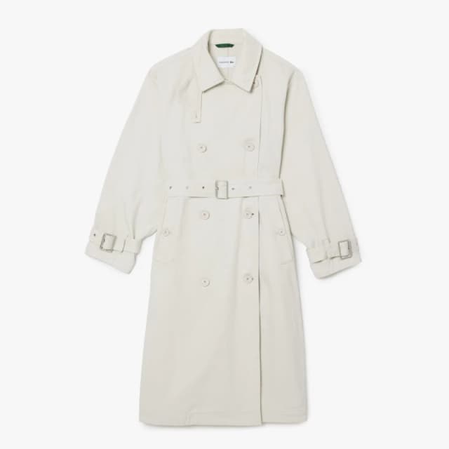 Lacoste Oversized Denim Trench Coat Grey female 14