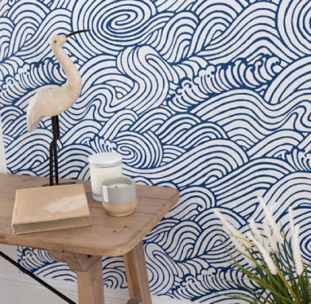 Wall Pops Self Adhesive Wallpaper Saybrook - Blue Blue 52CMX5.49M