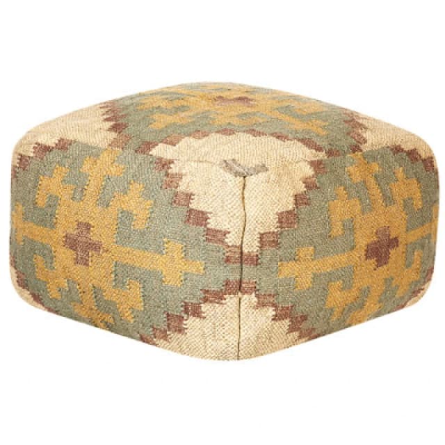 Beliani Retro Pouffe Saron Jute Multicolour