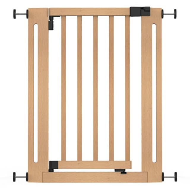 Safetots Wooden Elegance Gate, Natural, 63Cm - 71Cm, Pressure Fit Safety Gate, Baby Gate For Stairs And Doors, Easy Installation