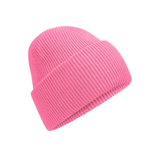 Beechfield Beechfield Men Classic Deep Cuffed Beanie in Pink Pink One Size Male 5063425806843
