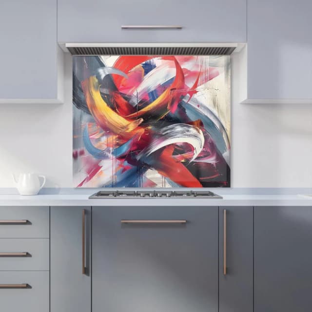 Warren Reed - Designer Swirling Symphony Of Colours Kitchen Splashback Size: 900mm x 750mm Multicolor Unisex 900mm x 750mm