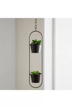 Small Duo Black Hanging Plant Holder