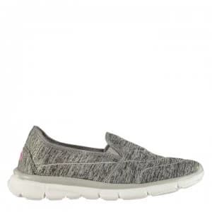 Slazenger Zeal Slip On Ladies Shoes - GreyMarl/White