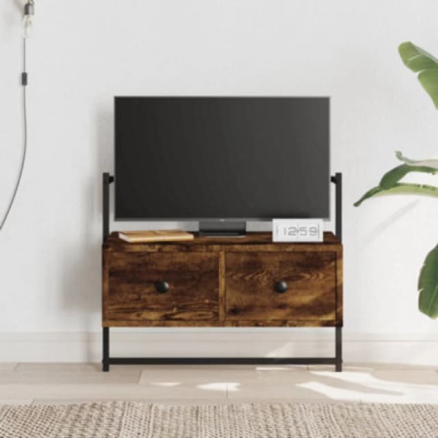 Vidaxl TV Cabinet Wall-mounted Smoked Oak 60.5X30X51cm Engineered Wood, Brown 833455