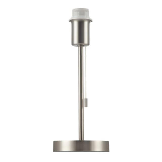 Happy Homewares Traditional Table Lamp Base In Satin Nickel With Pull Cord Switch