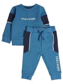 Lyle & Scott Toddler Boys Eagle Logo Sweat And Jog Set - Teal