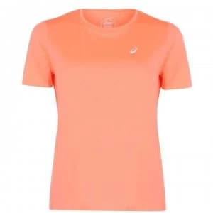Asics Katakana Short Sleeve T Shirt Ladies - FLASH CORAL