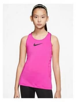 Nike Pro Older Girls Training Vest - Pink/Black