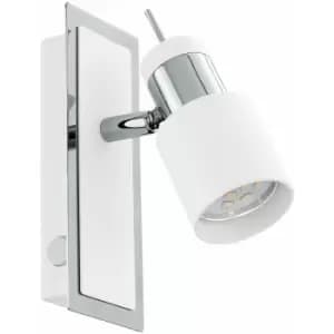 Loops - Wall Light Colour Chrome Plated & White Rocker Switch Bulb GU10 1x5W Included