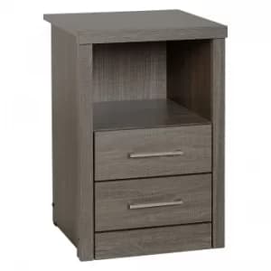 Lisbon Oak Effect 2 Drawer 1 Shelf Bedside Cabinet