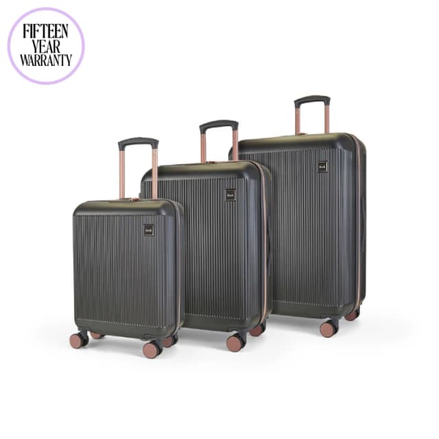 Rock Rock Aria Suitcase Charcoal with Rose Gold Hard Suitcases Medium Grey 41845490390