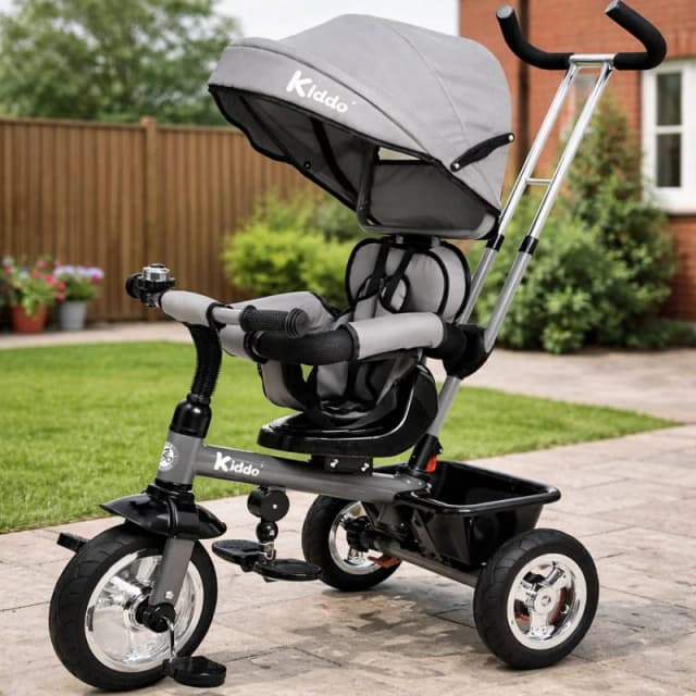 Kiddo Smart 4-in-1 Convertible Trike with Storage & Canopy in Grey Size: 1 Pack Grey Unisex 1 Pack
