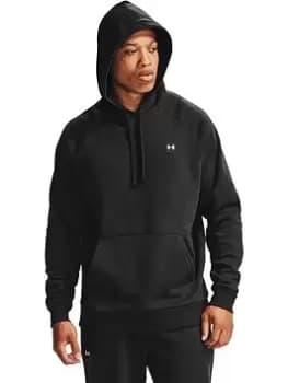 Under Armour Training Plus Size Rival Fleece Hoodie - Black/White, Size 3XL, Men