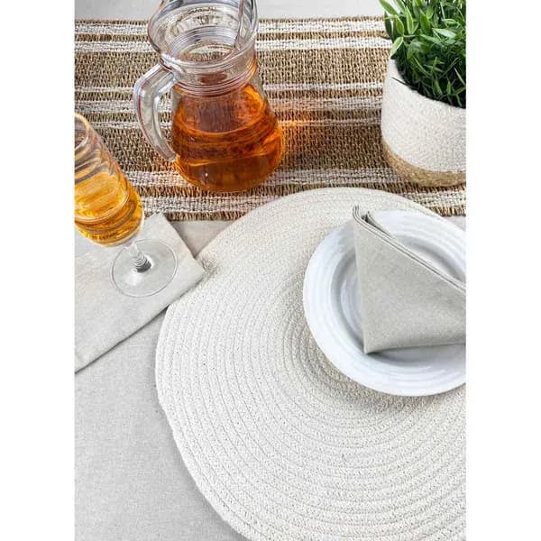 Esselle Tay Seagrass/ Cotton Table Runner 35X180cm Cream Colour