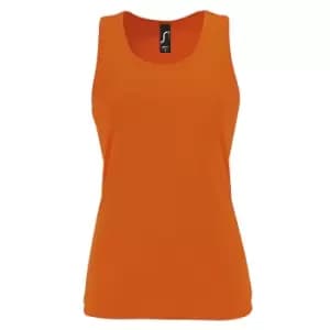 SOLS Womens/Ladies Sporty Performance Sleeveless Tank Top (L) (Neon Orange)