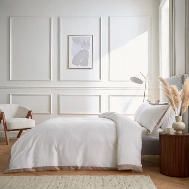 Bedeck of Belfast Olenna Duvet Cover Set - Beige Beige Double