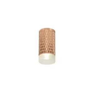 1 Light 11cm Surface Mounted Ceiling GU10, Rose Gold, Acrylic Ring - Luminosa Lighting