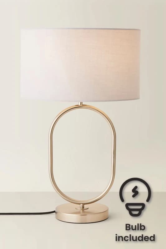 ValueLights ValueLights Antonia Fabric Drum Lamp Shade Brushed Chrome Oval Table Lamp and Bulb in Grey Grey One Size Unisex 5059406066764