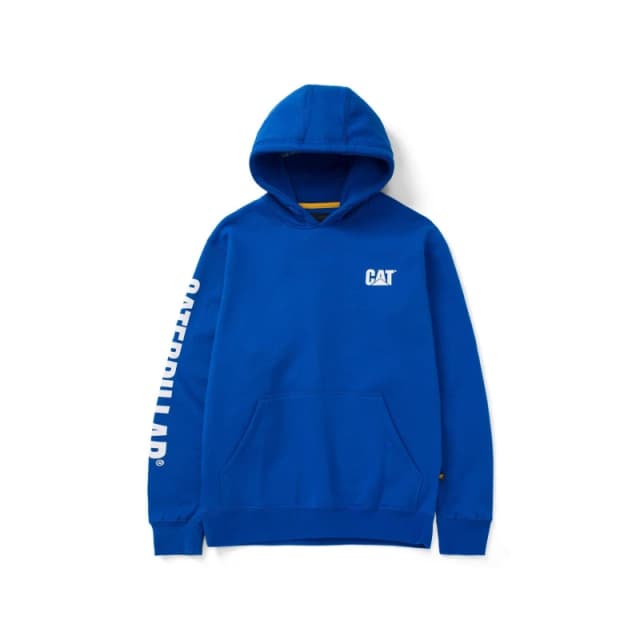 Caterpillar Trademark Banner Hooded Sweatshirt Blue