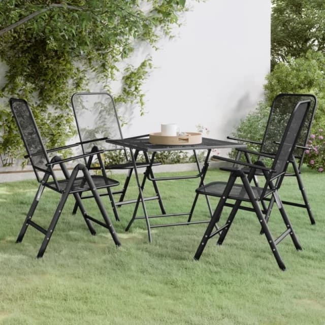 VIDAXL 5 Piece Garden Dining Set Expanded Metal Mesh Anthracite Vidaxl 8720287133247