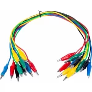 R-TECH 524614 Pk of 10 Croc Leads (Rd,Blk,Blu,Grn,Ye) 380mm