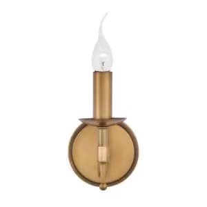 Stanford 1 Light Indoor Candle Wall Light Antique Brass, E14