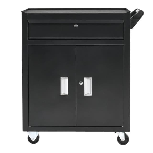 Breeins Lockable Rolling Tool Storage Cabinet Black unisex One size