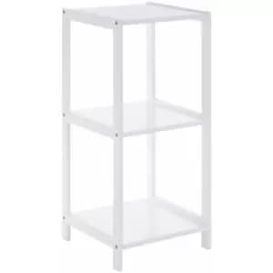 3 Tier Pine Wood Bathroom Shelf With Square Shelves White Finish Bathroom Organiser / Storage Shelving Unit For Garage Shelves 36 x 78 x 36 - Premier