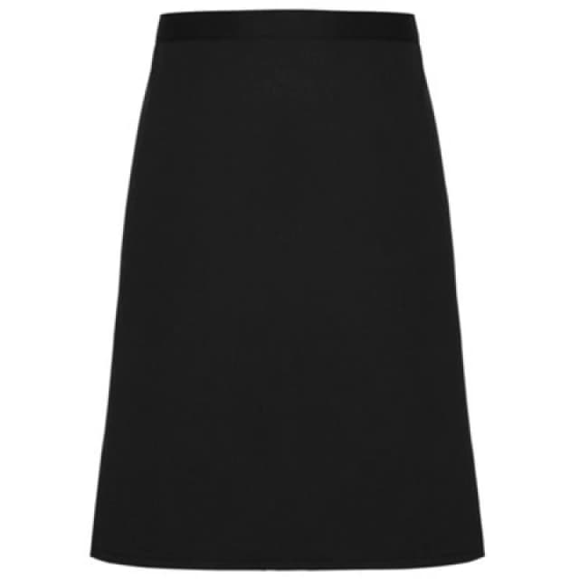 Premier Premier Fairtrade Mid-Length Apron in Black One Size Unisex 5054752858605