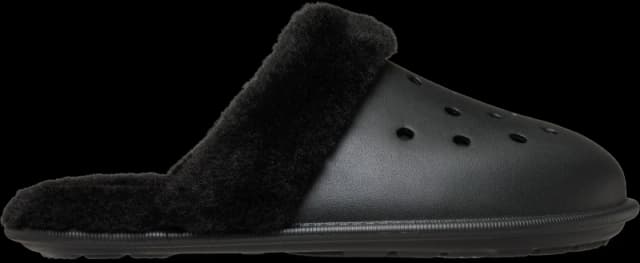 Crocs Unisex Classic Fuzz Scuff Slippers Black W9/M8