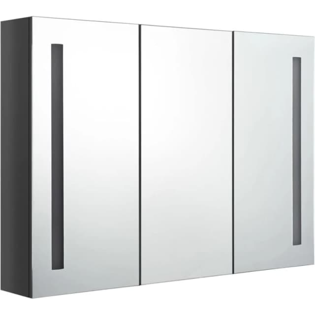 VIDAXL LED Bathroom Mirror Cabinet 89x14x62cm Shining Grey Vidaxl 8720286332917