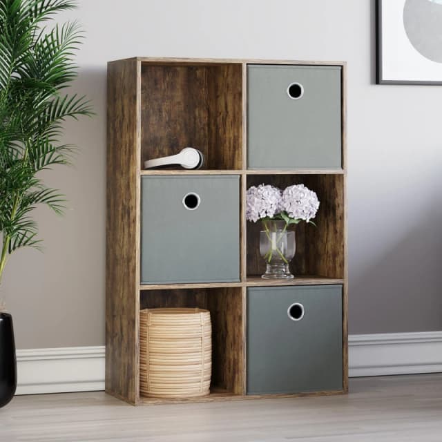 Lassic 2x3 Cube Storage Unit DB + Set of 3 Storage Cubes Grey unisex 2x3