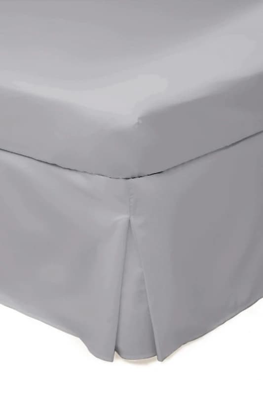 Belledorm Easy Care 200 Thread Count Cotton Polyester Percale Platform Valance in Light Grey Size: Single Light Grey Unisex Single