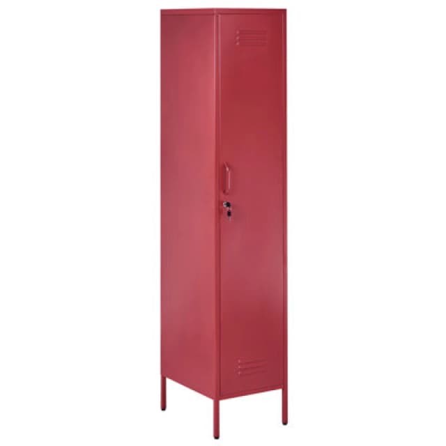 Beliani Storage Unit Frome Metal Red