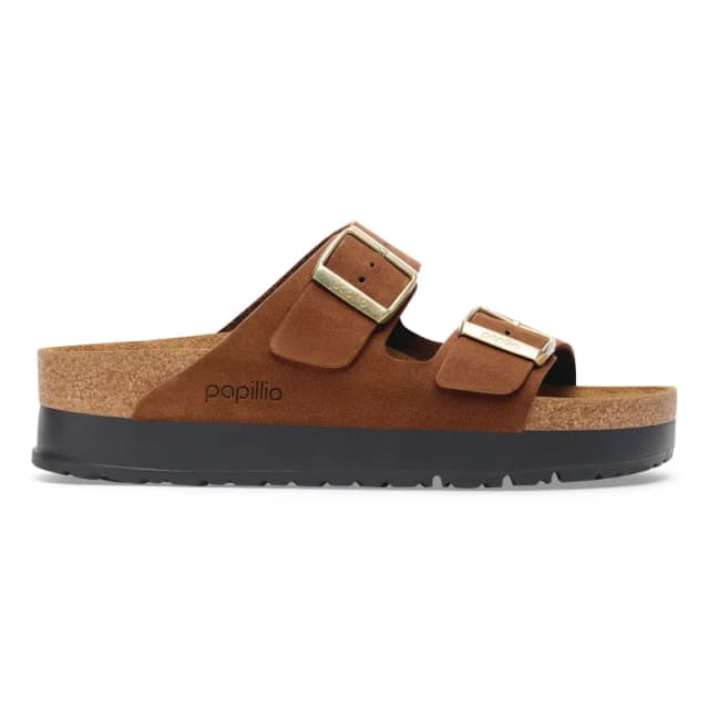 Birkenstock Papillio Womens Arizona Nubuck Slim-Fit Sandals - UK 7 Brown Sandals female 1028366 7