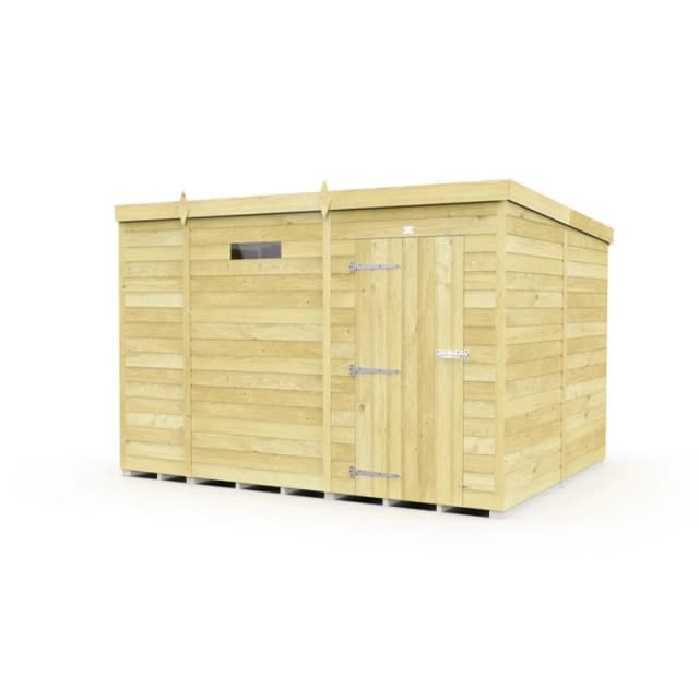 Buttercup Farm 9 x 8 Feet Pent Security Shed - Single Door - L231 x W276 x H201cm in Brown Brown Unisex