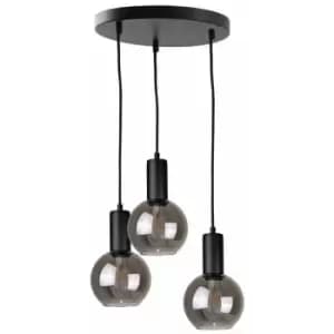 Keter Supra Cluster Pendant Ceiling Light Black, 30cm, 3x E27