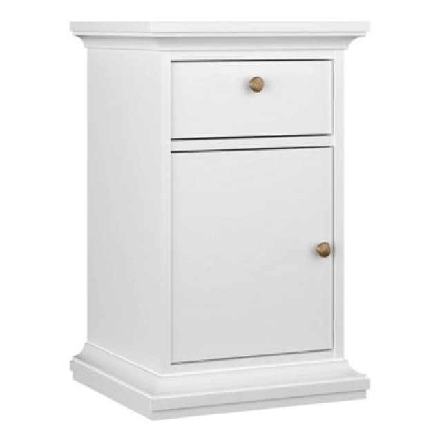 Furniture To Go Paris Nightstand 1 Door + 1 Drawer In White
