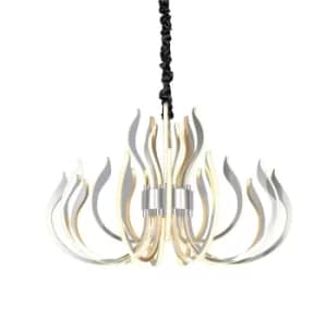 Versailles Ceiling Pendant LED Light 256W, 12339lm, 3000K Polished Chrome, White Acrylic