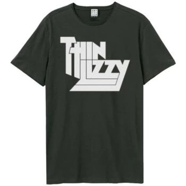 Amplified Amplified Men Logo Thin Lizzy T-Shirt in Charcoal Size: X-Small Charcoal XS Male 5063300420447
