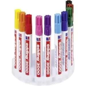 Edding edding 3000 4-3000-10 Permanent marker Yellow, Orange, Red, Rose, Purple, Light blue, Blue, Green, Brown, Black waterproof: Yes
