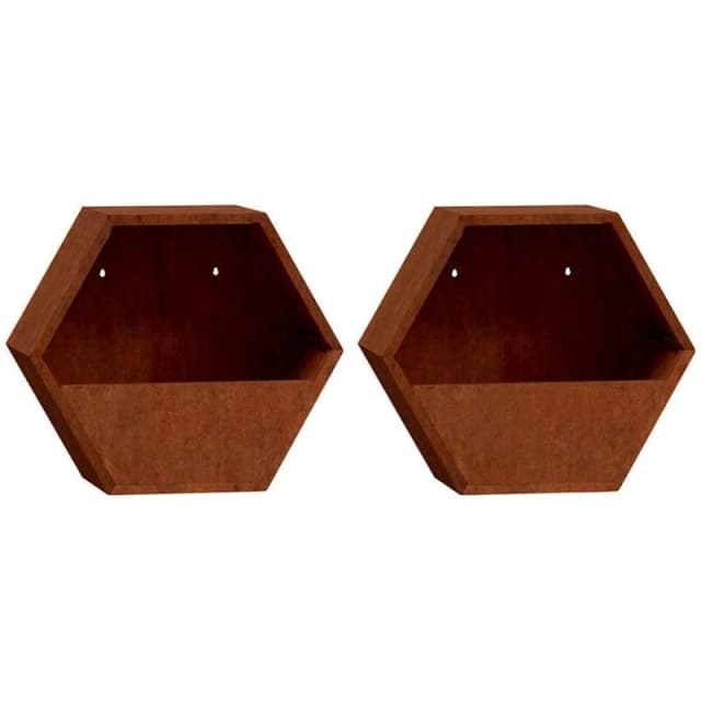 VIDAXL Vidaxl - Wall Planters 2 pcs Rusty Corten Steel 30x10x25cm 823684