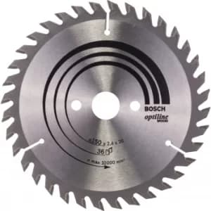 Bosch Optiline Wood Cutting Saw Blade 150mm 36T 20mm