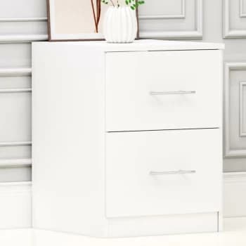 Richmond 2 Drawer Bedside Cabinet - Matt White - Matte White