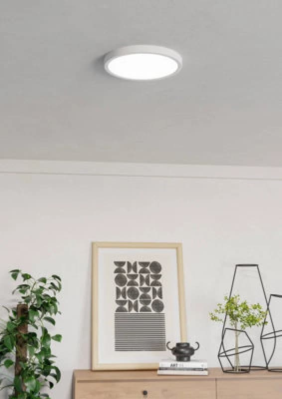 EGLO Eglo FUEVA 6 White LED Surface-Mounted Ceiling Light 278mm Tri-Colour, Ultra-Slim 25mm White One Size Unisex 9008606330164