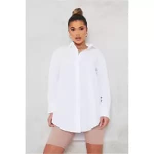 I Saw It First White Woven Button Front-Shirt - White